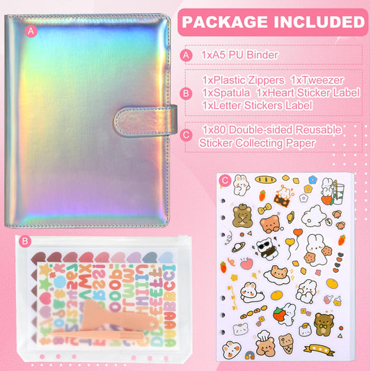 Inside pages show double-sided layout for abundant sticker placement.