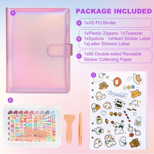 Deqing warm interior pages with thick release paper for smooth sticker application.