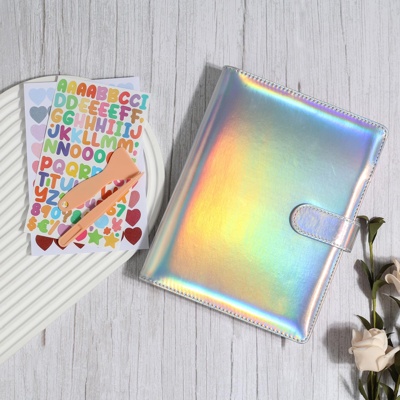 Letter label accents simplify organizing sets of stickers.
