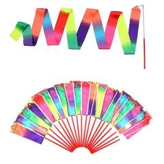 Dervea rainbow wand with 78 inch ribbons for dramatic swirls