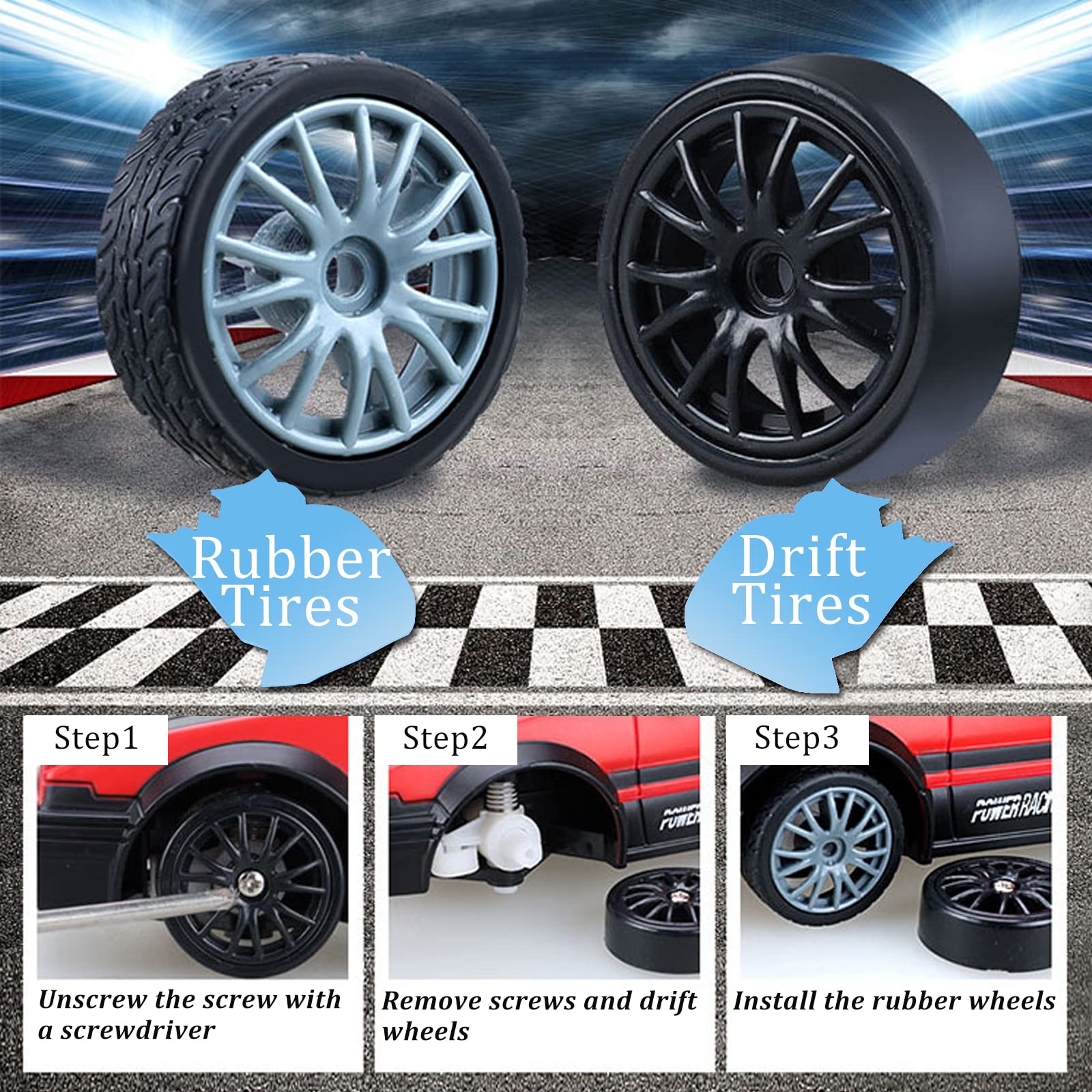 Desdoni replaceable drift tires for versatile riding styles