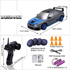 Desdoni RC drift car battery and USB charging kit included.