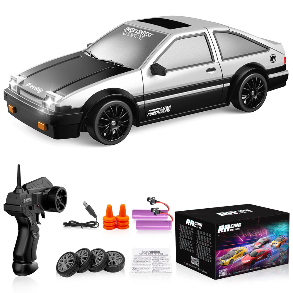 Desdoni RC Drift Car front view with LED lights for night racing