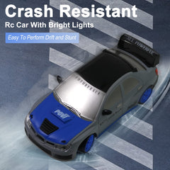 Desdoni RC drift car with interchangeable drift and racing tires.