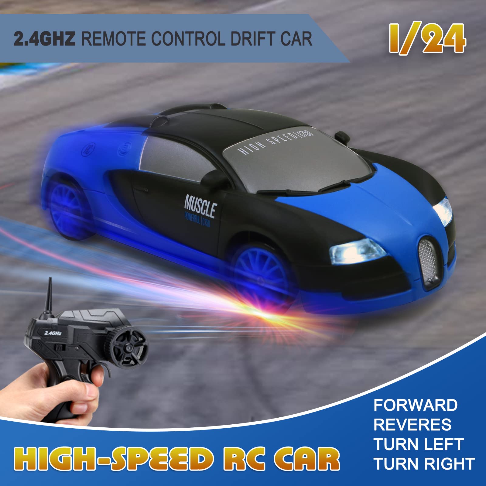 Desdoni RC drift car rear view showing rugged shell and durability