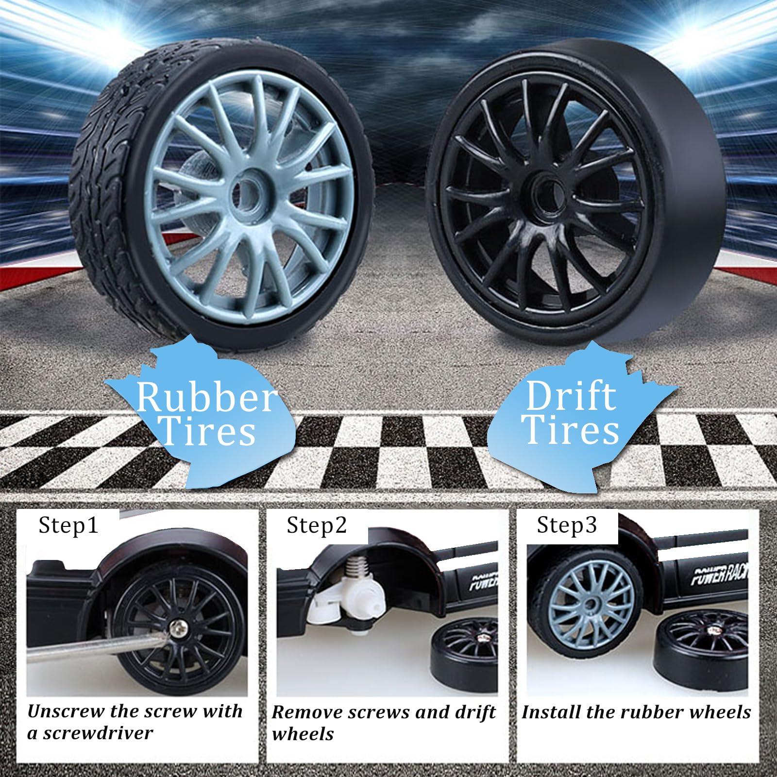 Desdoni RC Drift Car rechargeable battery enables quick sessions