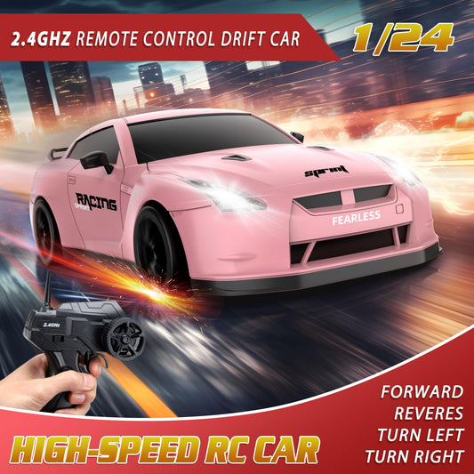 Desdoni RC drift car side profile showing 4WD chassis for tough handling