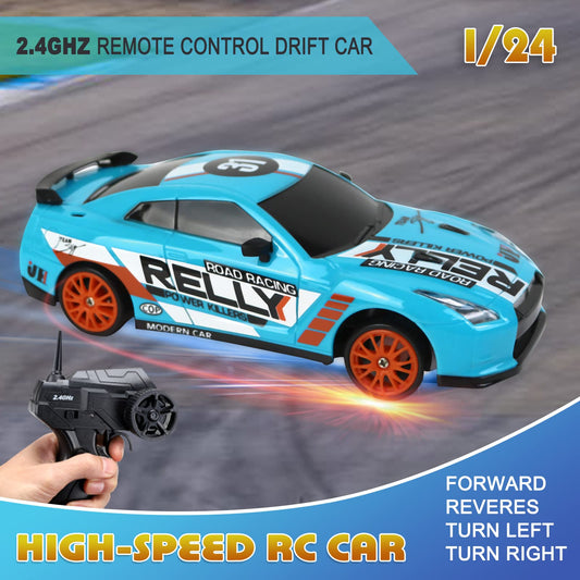 Desdoni RC drift car side view showing 4WD chassis for stable handling
