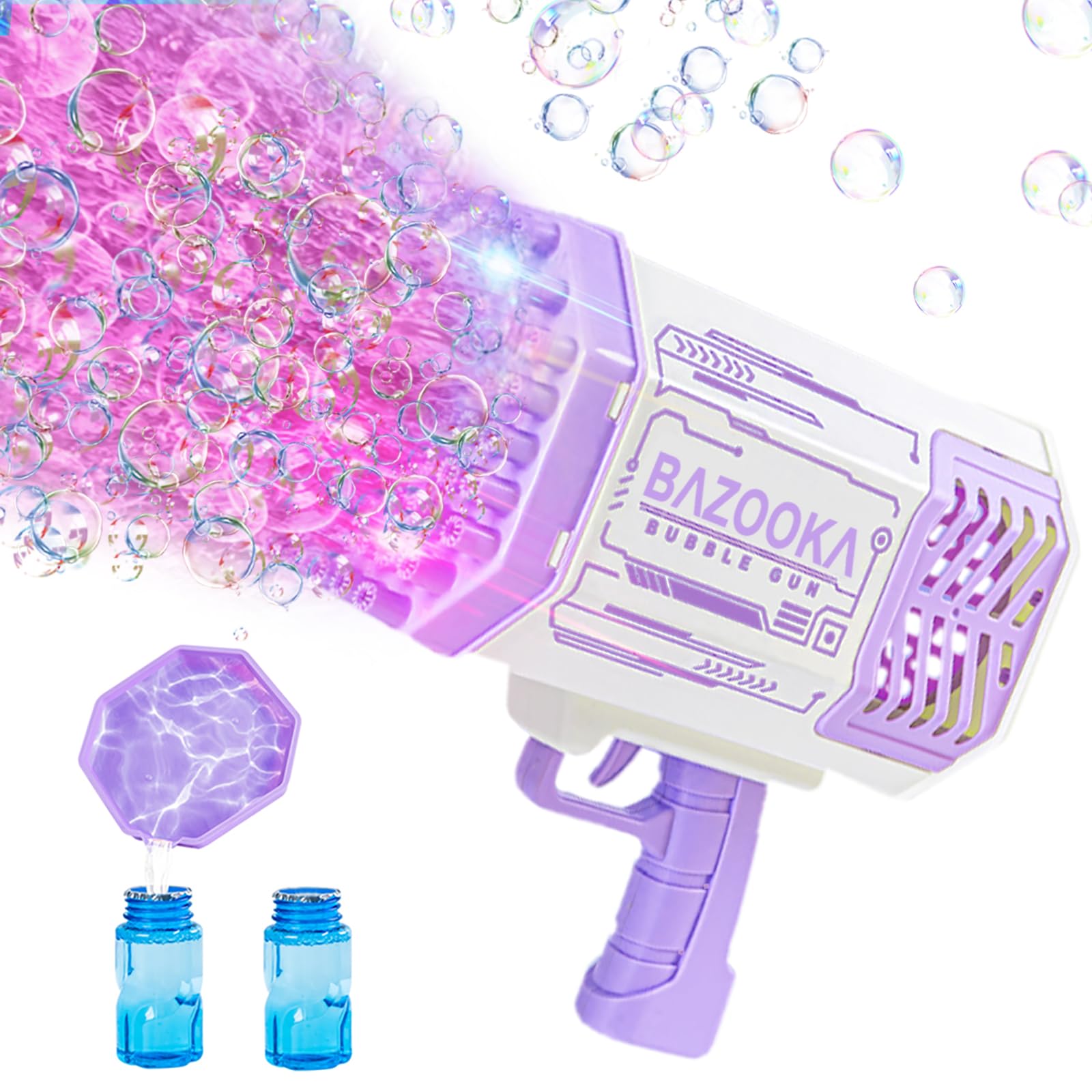 Deserthome Bubble Gun 69 holes lights up for outdoor fun and parties.