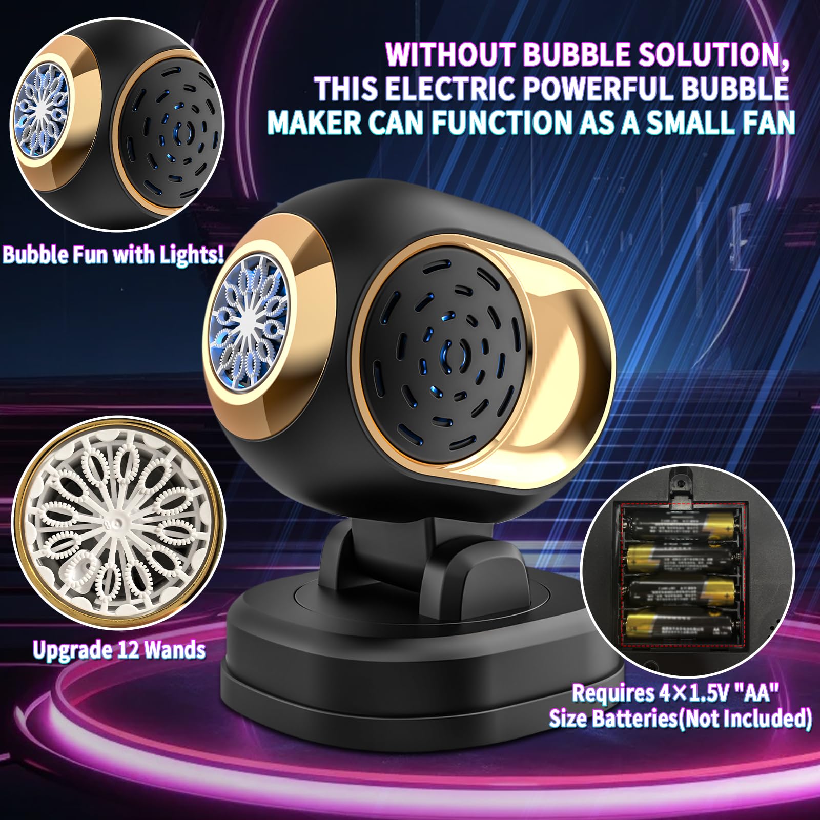 Deserthome bubble machine runs on AA batteries for portable use