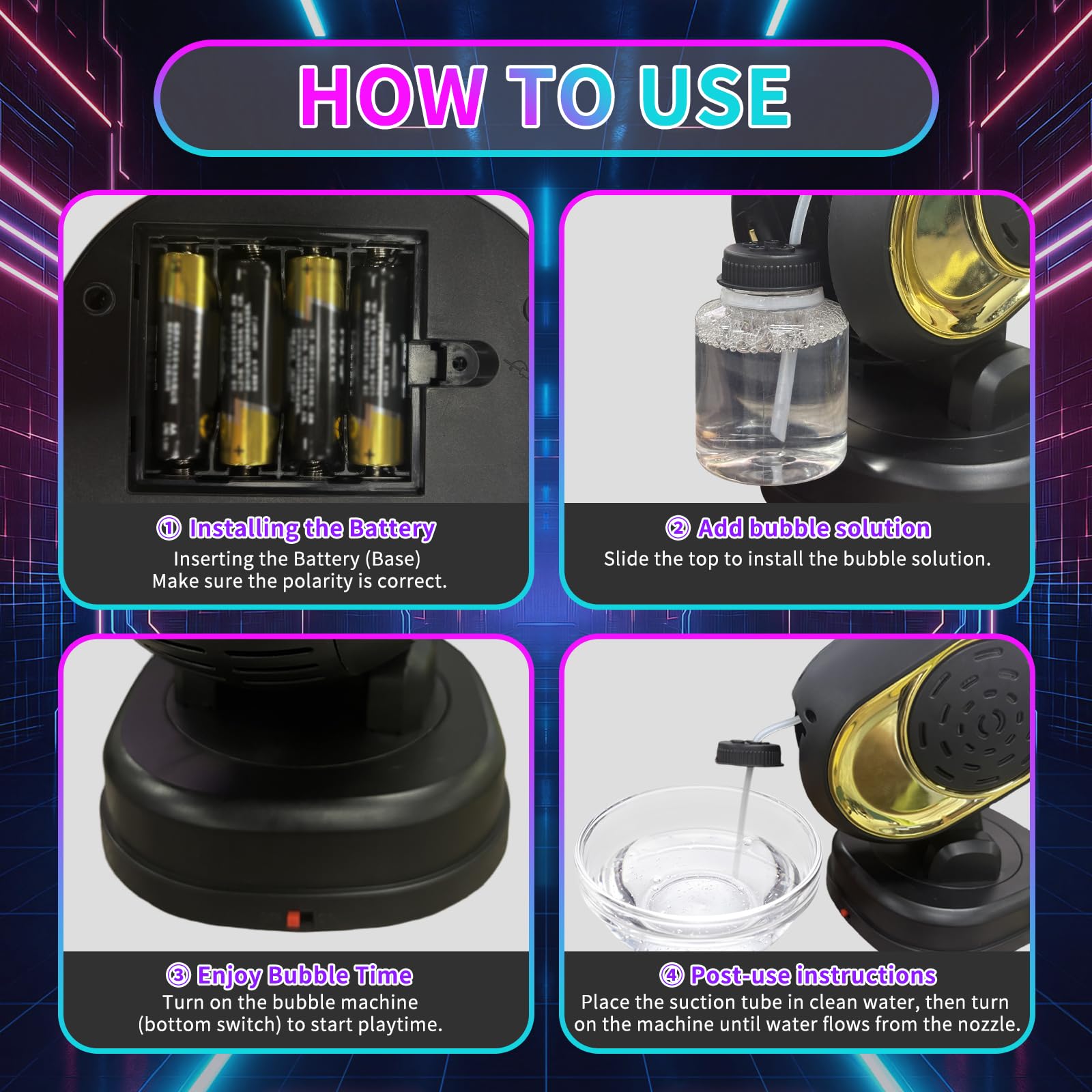 Deserthome safety-certified bubble machine for family fun