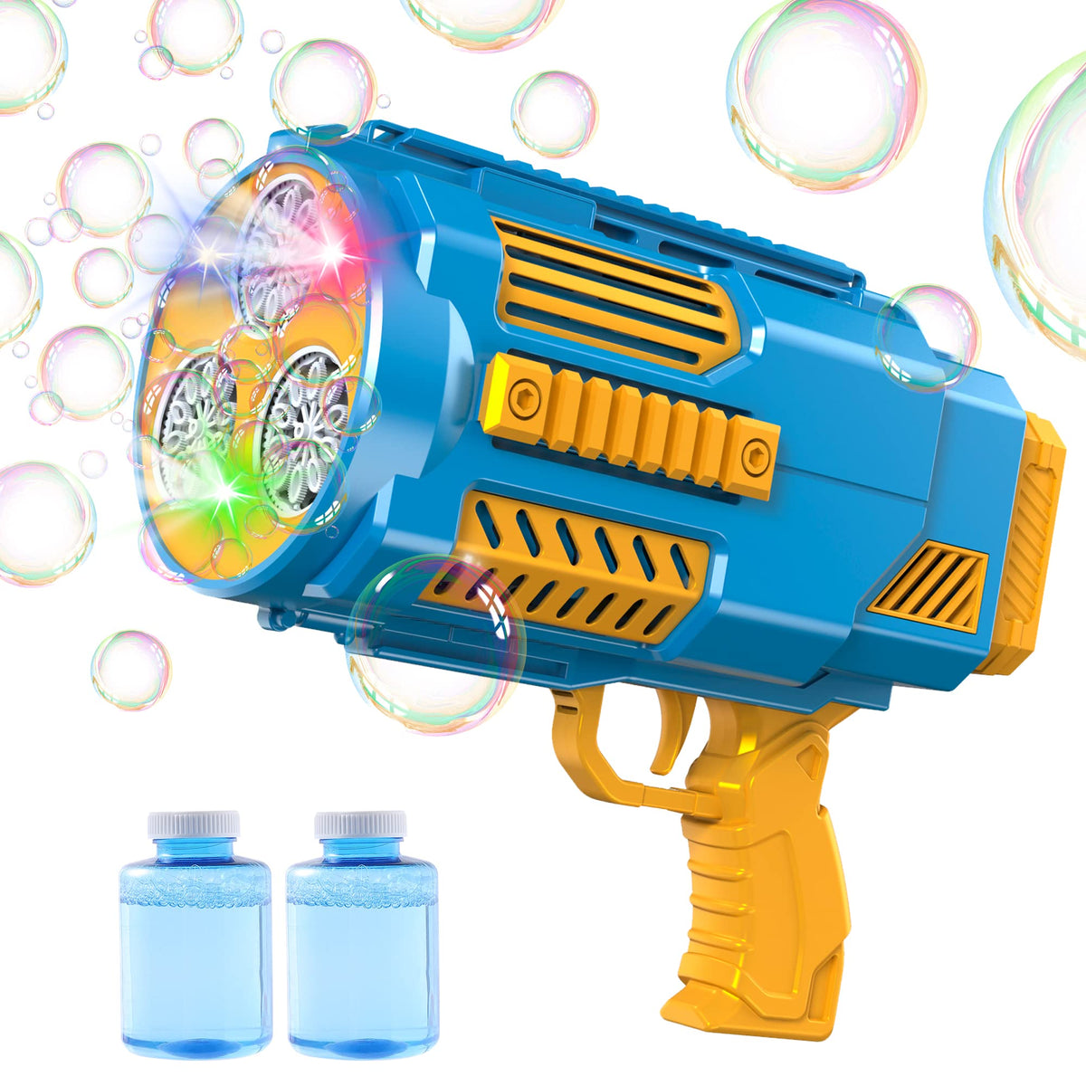Deserthome upgraded bubble machine gun blue with LED glow for outdoor parties.