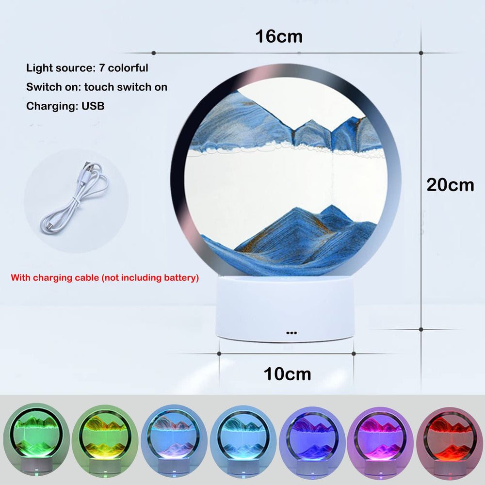 Desniltol luminous base highlighting glass sand art with soft glow
