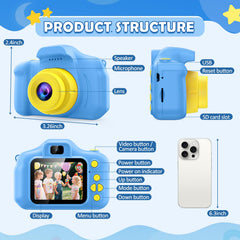 Desuccus Kids Camera blue back view showing compact, kid-friendly design