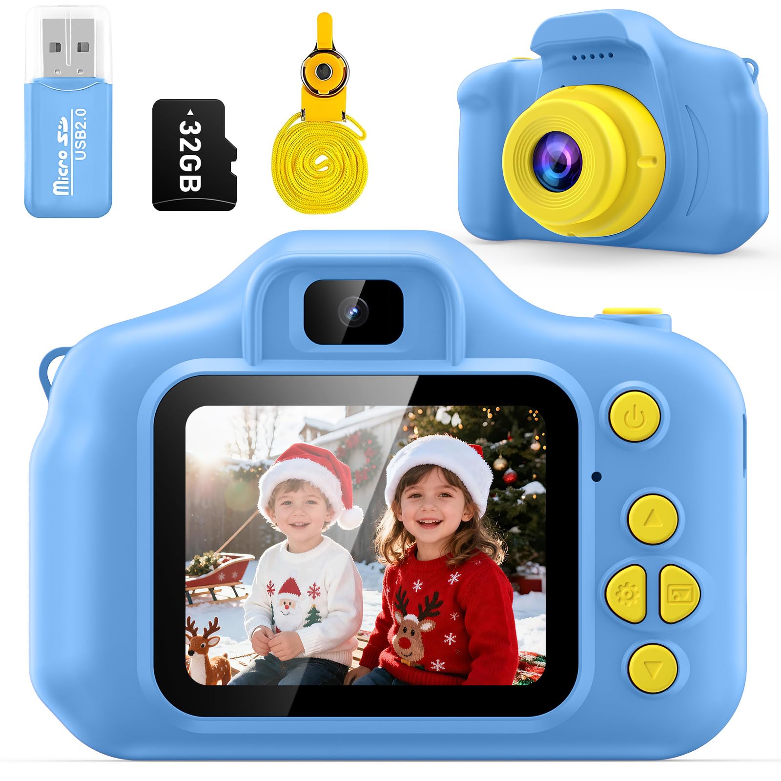 Desuccus Kids Camera blue front view ready for joyful kid photography