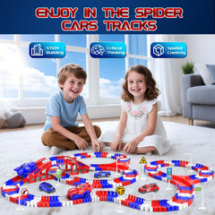 Desuccus Spider track bridges and hills create exciting race routes.