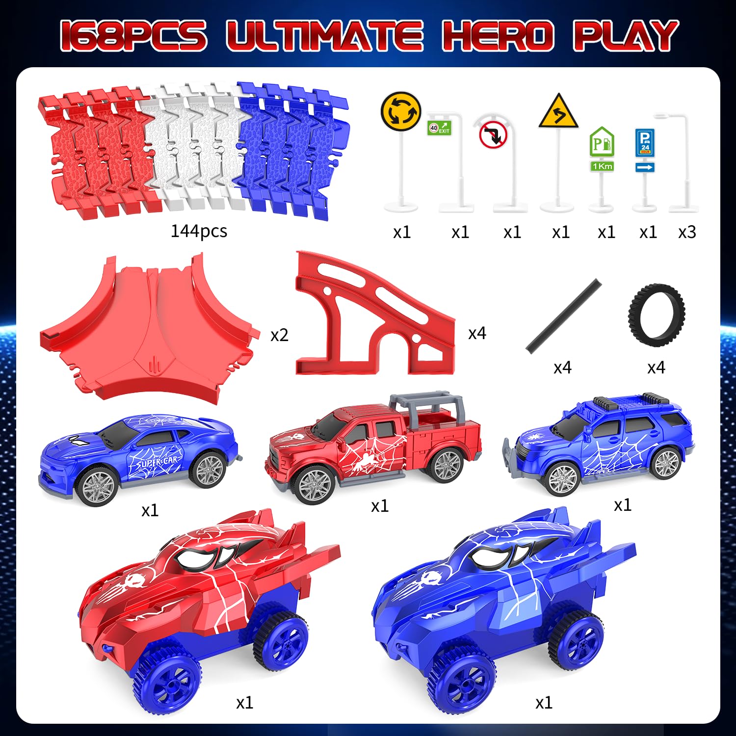 Desuccus Spider traffic signs guide safe, organized play sessions.