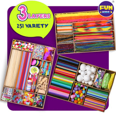 DEVELOPE BY PLAY craft materials contents reveal variety for projects.