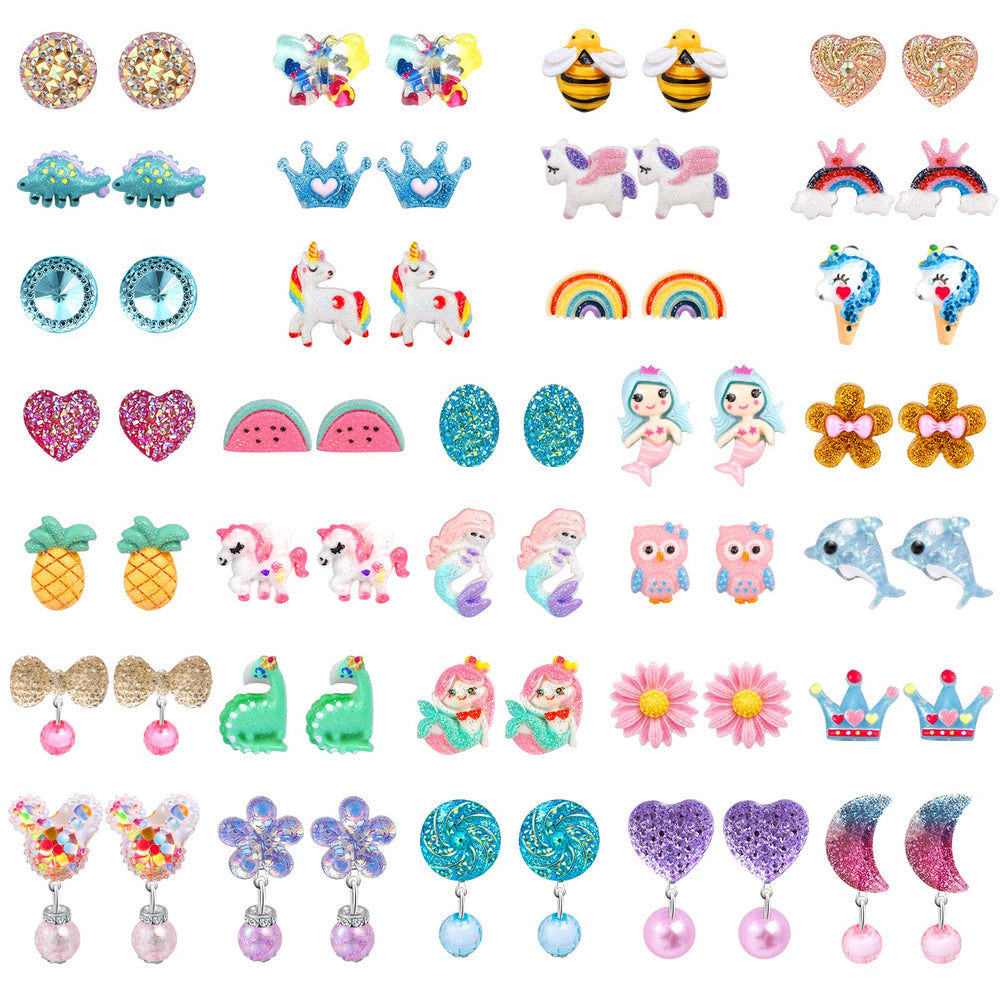 DEVIENG clip-on crown earrings for kids, comfy and hypoallergenic
