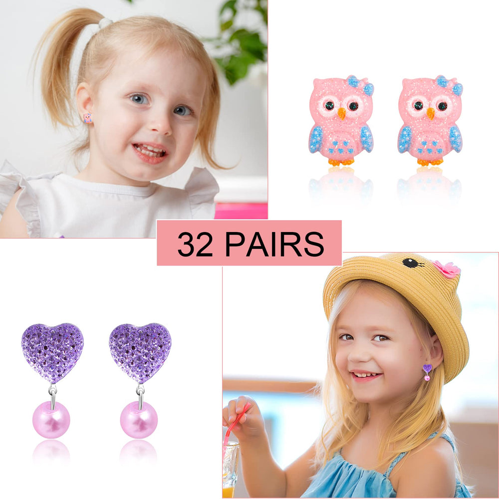 DEVIENG clip-on rainbow earrings for kids, colorful and versatile
