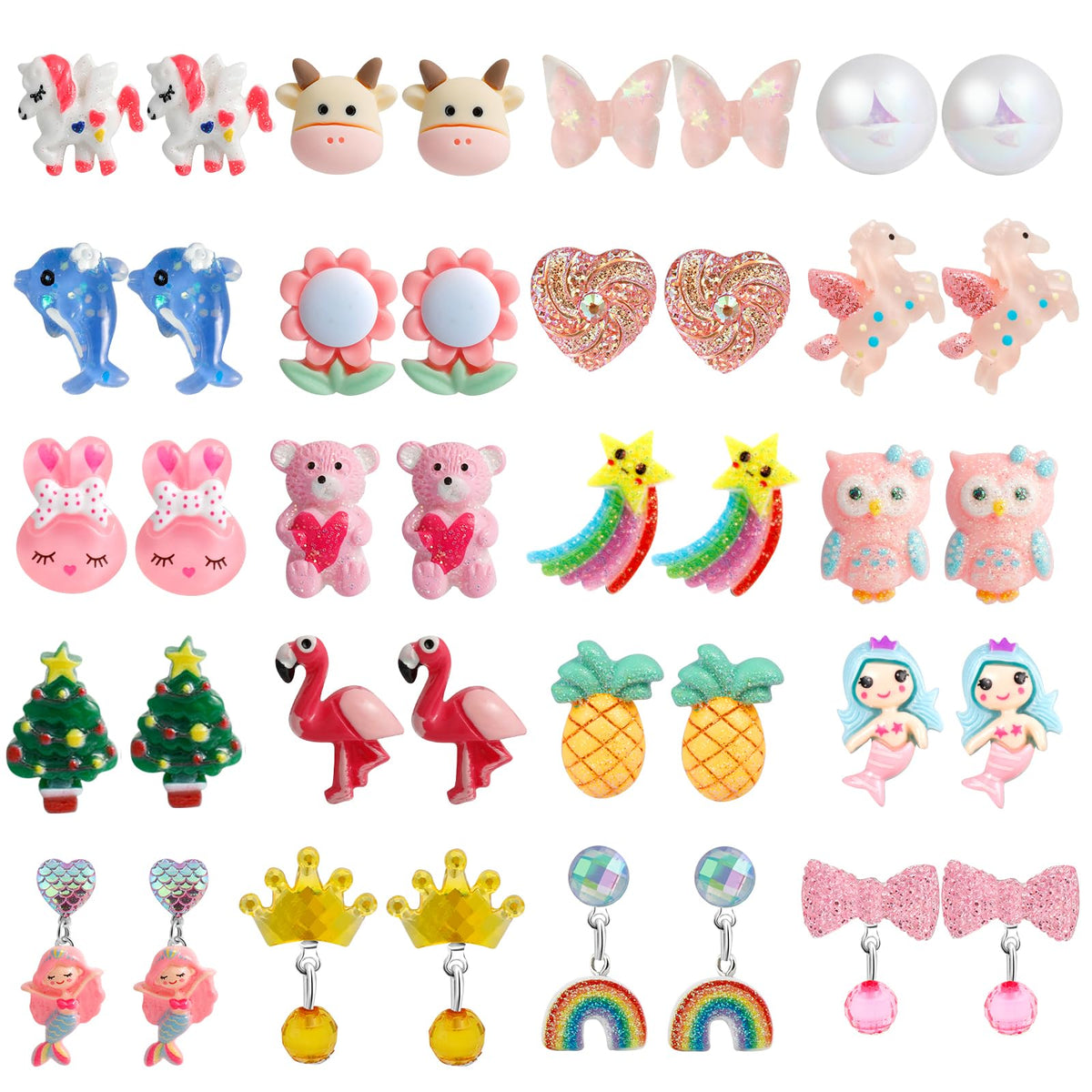 DEVIENG crown clip-on earrings for kids, comfortable non-pierced wear.
