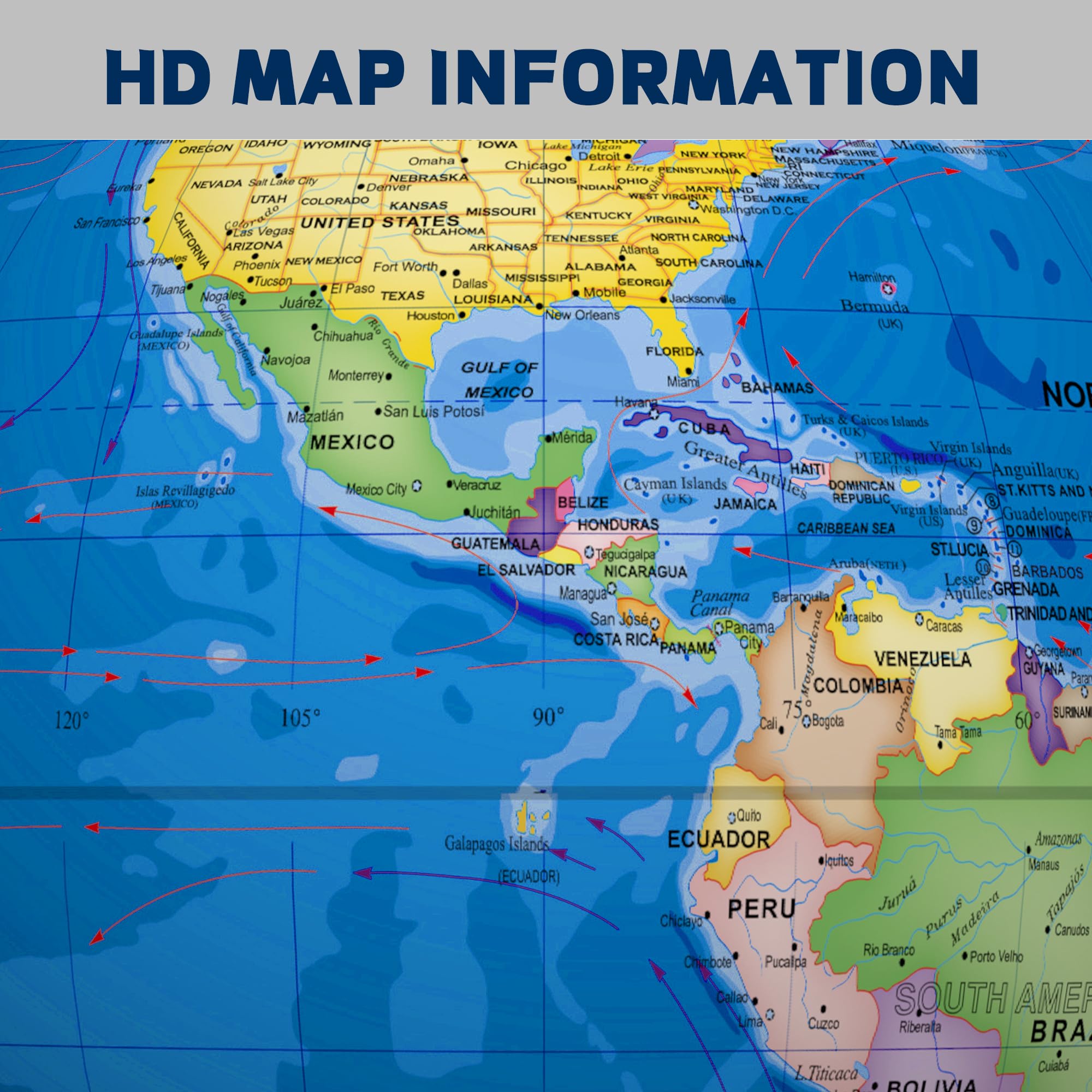 Dexyino colorful political-map globe invites kids to explore continents.