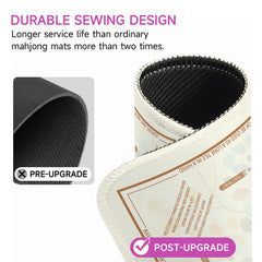 Deyimmei Mahjong Mat with thick non-slip backing minimizes movement and noise