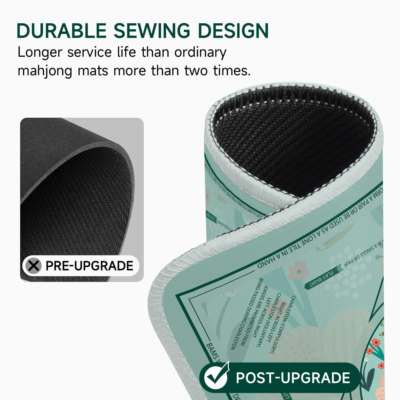 Deyimmei Mahjong Mat strap-pouch demonstrates easy storage and portability.