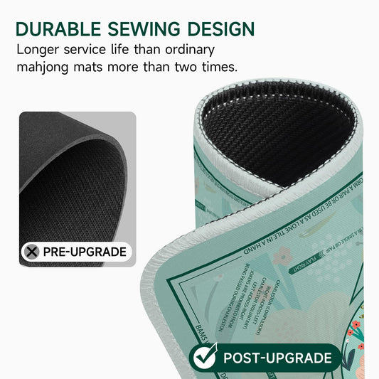 Deyimmei Mahjong Mat strap-pouch demonstrates easy storage and portability.