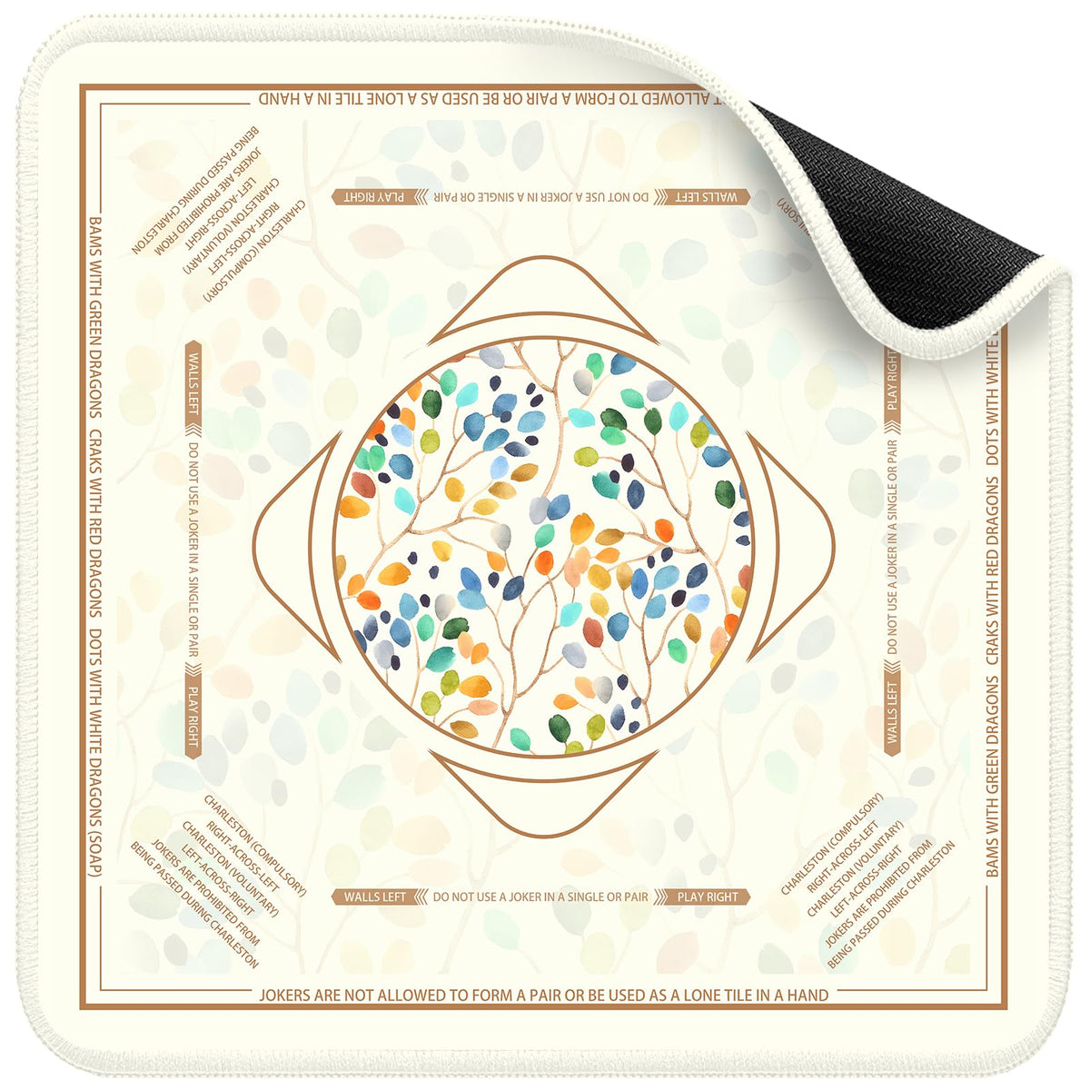 Deyimmei Mahjong Mat on a square table for stable play area