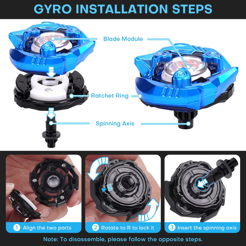 DEZAWRTY Gyro X Battling Blade Set launcher handle demonstrates confident launches.