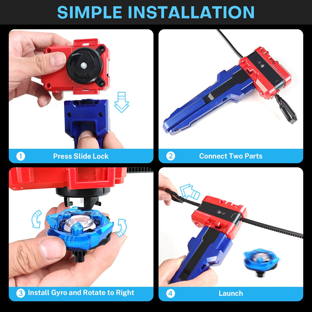 DEZAWRTY Gyro X Battling Blade Set stadium assembly shows easy setup for battles.