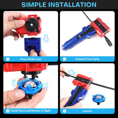 DEZAWRTY Gyro X Battling Blade Set stadium assembly shows easy setup for battles.
