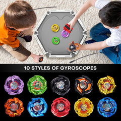 DEZAWRTY Gyro X bright-colored tops attract kids to play.