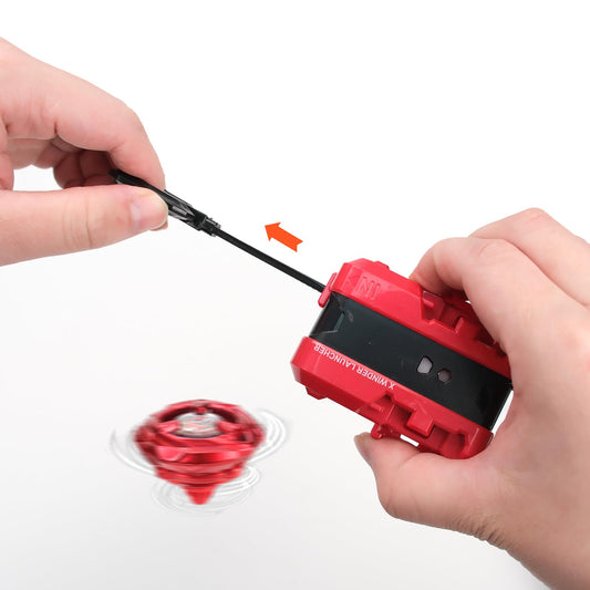 DEZAWRTY Gyro X Set four right-spin tops designed for stable launches.