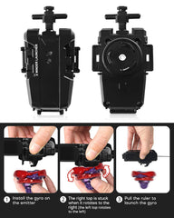 DEZAWRTY Gyro X foam-lined case protects tops during travel.