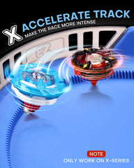DEZAWRTY X Stadium Battle Set six right-spin tops deliver stable spins for thrilling duels