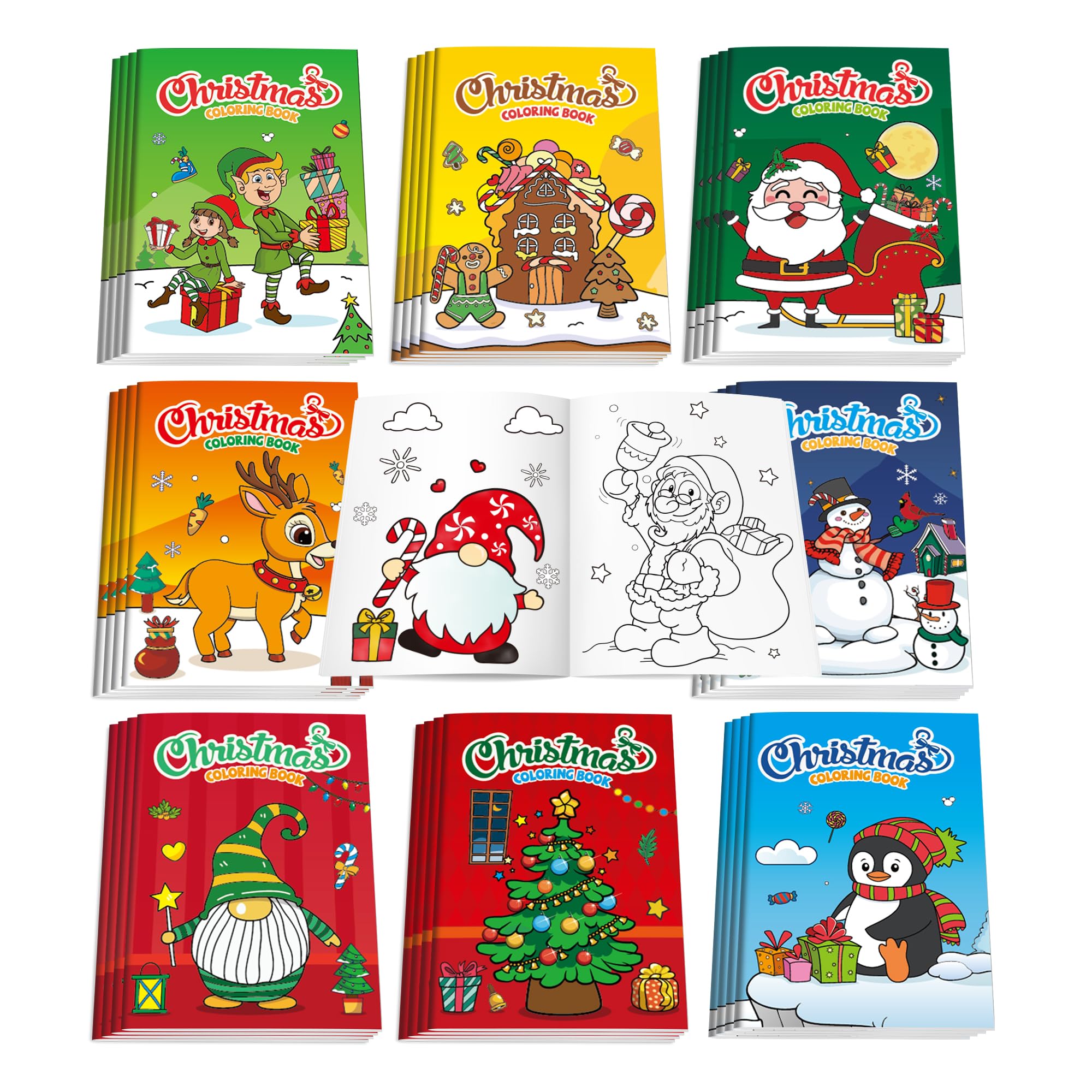 D-FantiX Christmas coloring Santa image for kids' holiday creativity and party favors.
