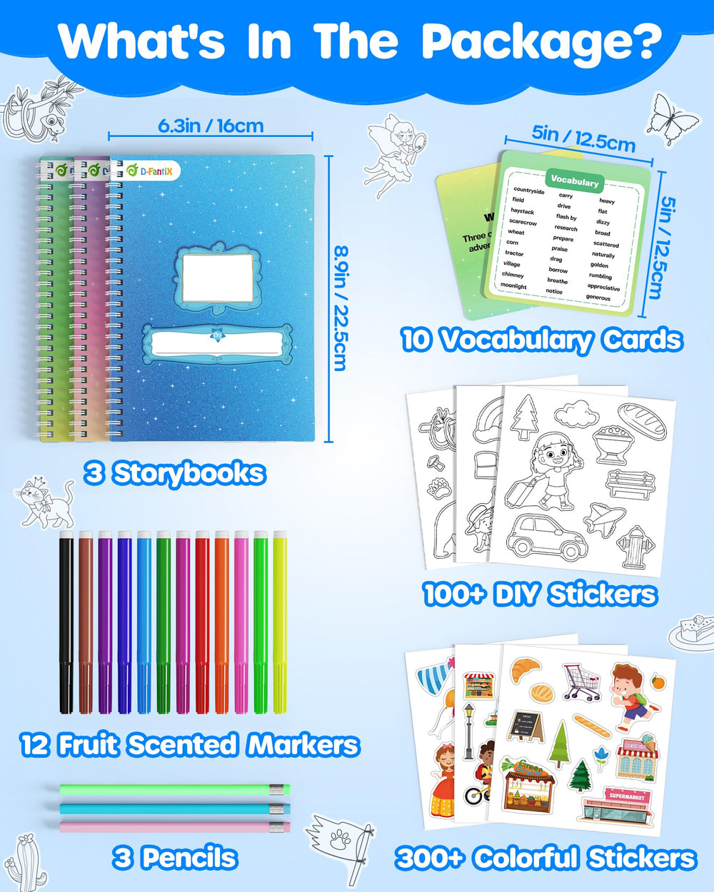 D-FantiX 12 fruit-scented markers for bright coloring sessions