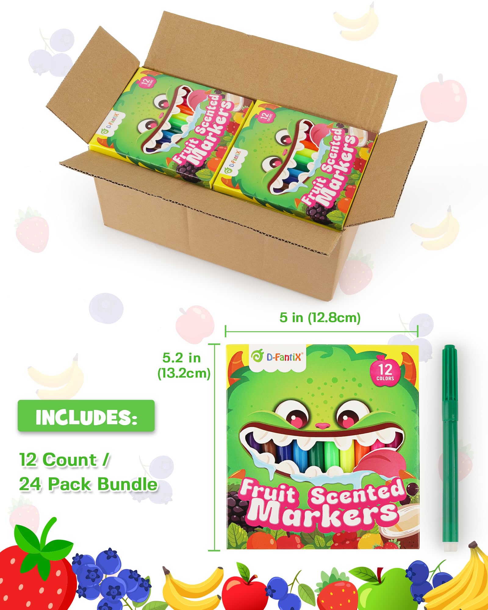 D-FantiX markers in bold colors lined up for easy color selection, perfect for quick art sessions.