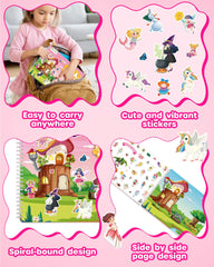 D-FantiX princess scene sticker book helps develop fine motor skills through placement