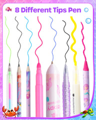 D-FantiX glitter gel pens add sparkle to artwork.