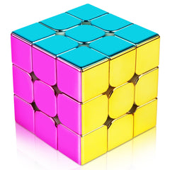 D-FantiX Mirror Reflective 3x3x3 cube with shiny surface for eye-catching display and smooth turns.