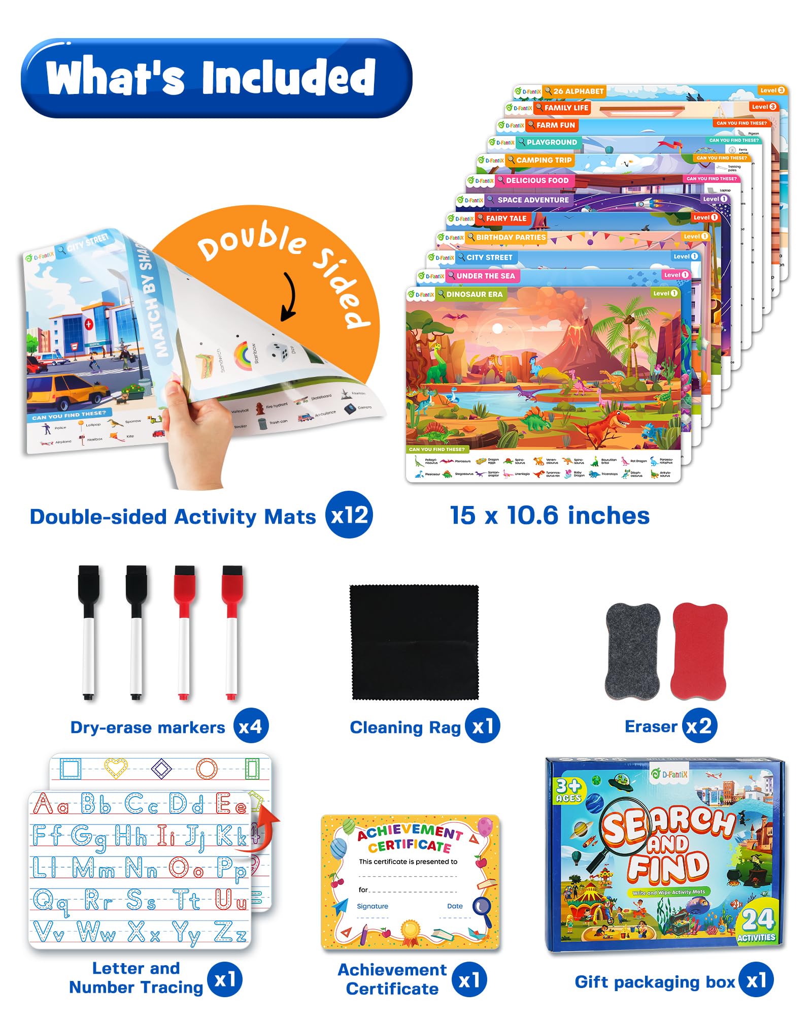 D-FantiX search and find book playground scene supports color and shape recognition during exploration.