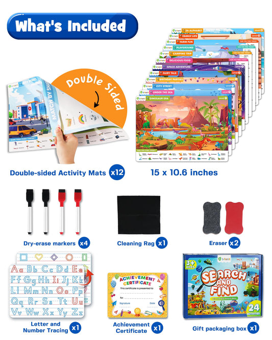 D-FantiX search and find book playground scene supports color and shape recognition during exploration.