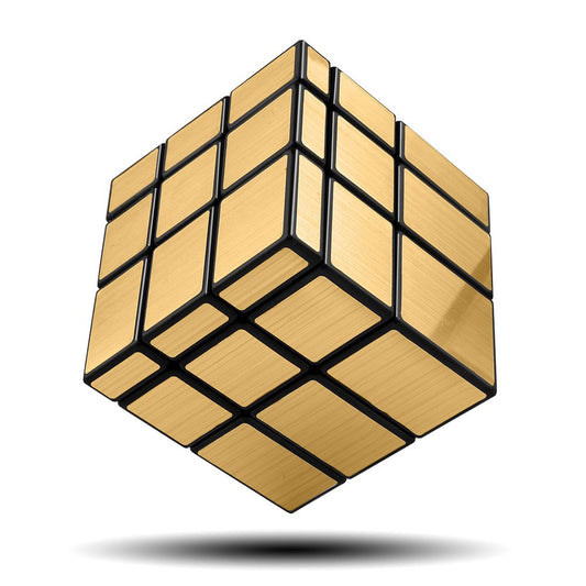 D-FantiX Shengshou Mirror Cube 3x3 gold front view shows tactile grip and shine.