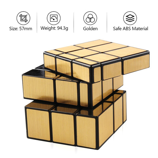 D-FantiX Shengshou Mirror Cube 3x3 gold side view highlights compact form.