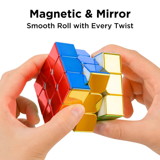 D-FantiX stickerless speed cube with anti-pop tech for stable turns.