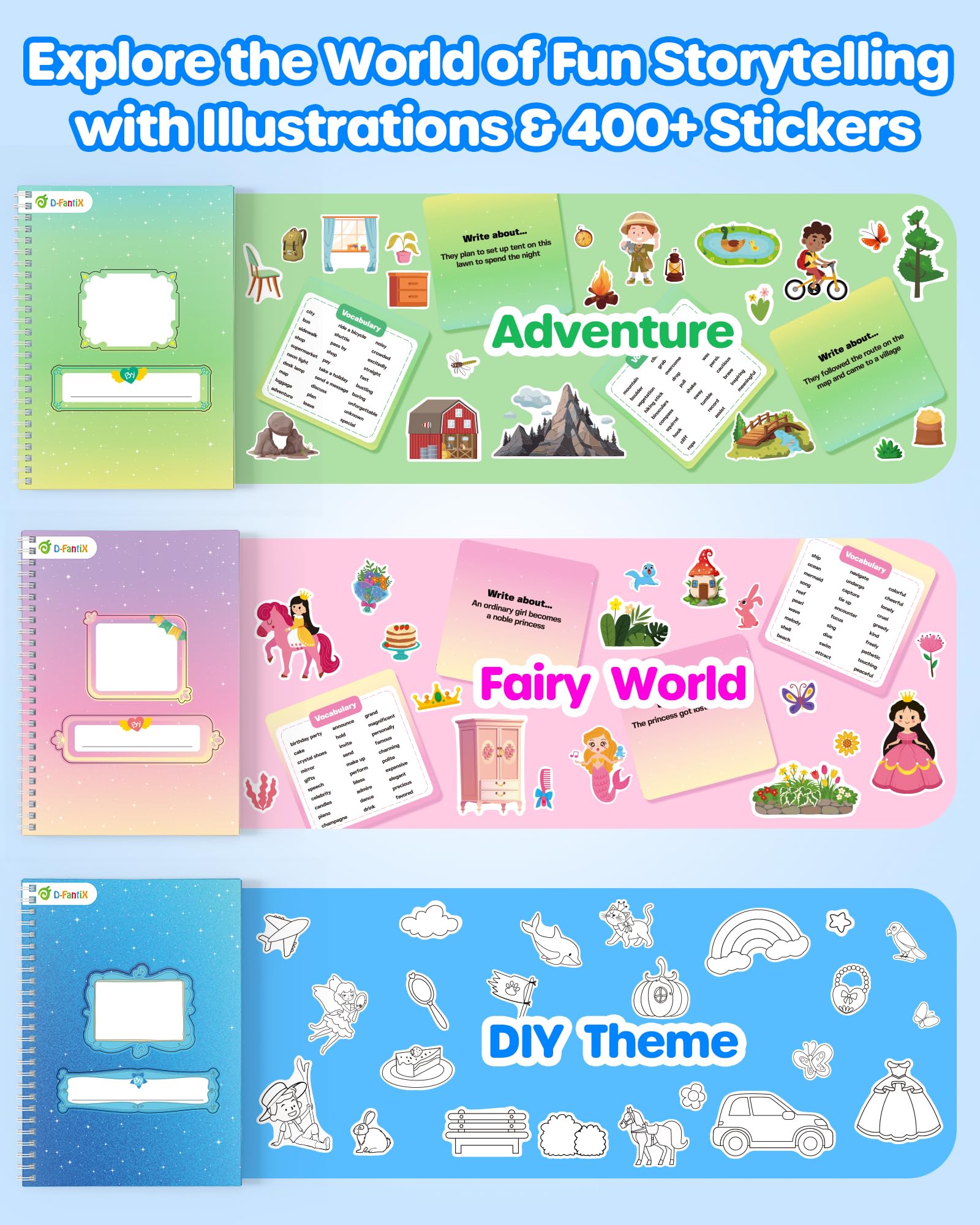 D-FantiX 300-plus color stickers for vibrant art scenes