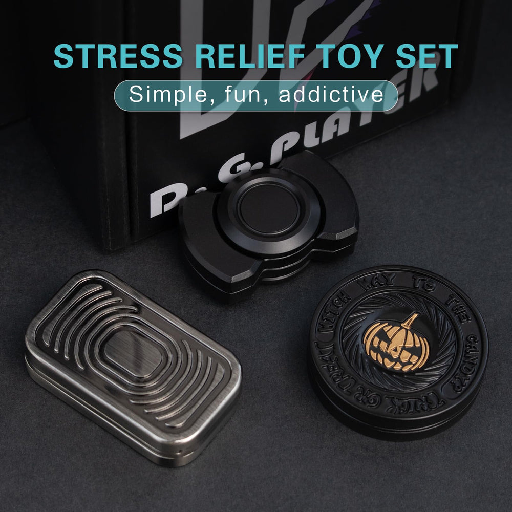 D.G.PLAYER fidget set in use at a desk to support focus.